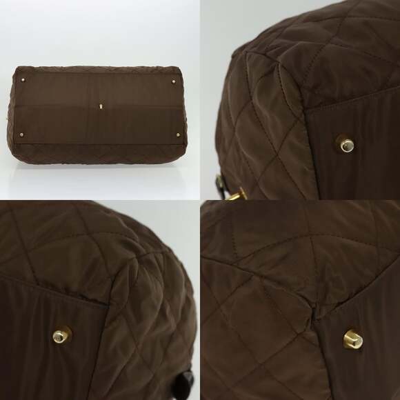 PRADA Boston Bag Nylon Brown Gold - Picture 10 of 12